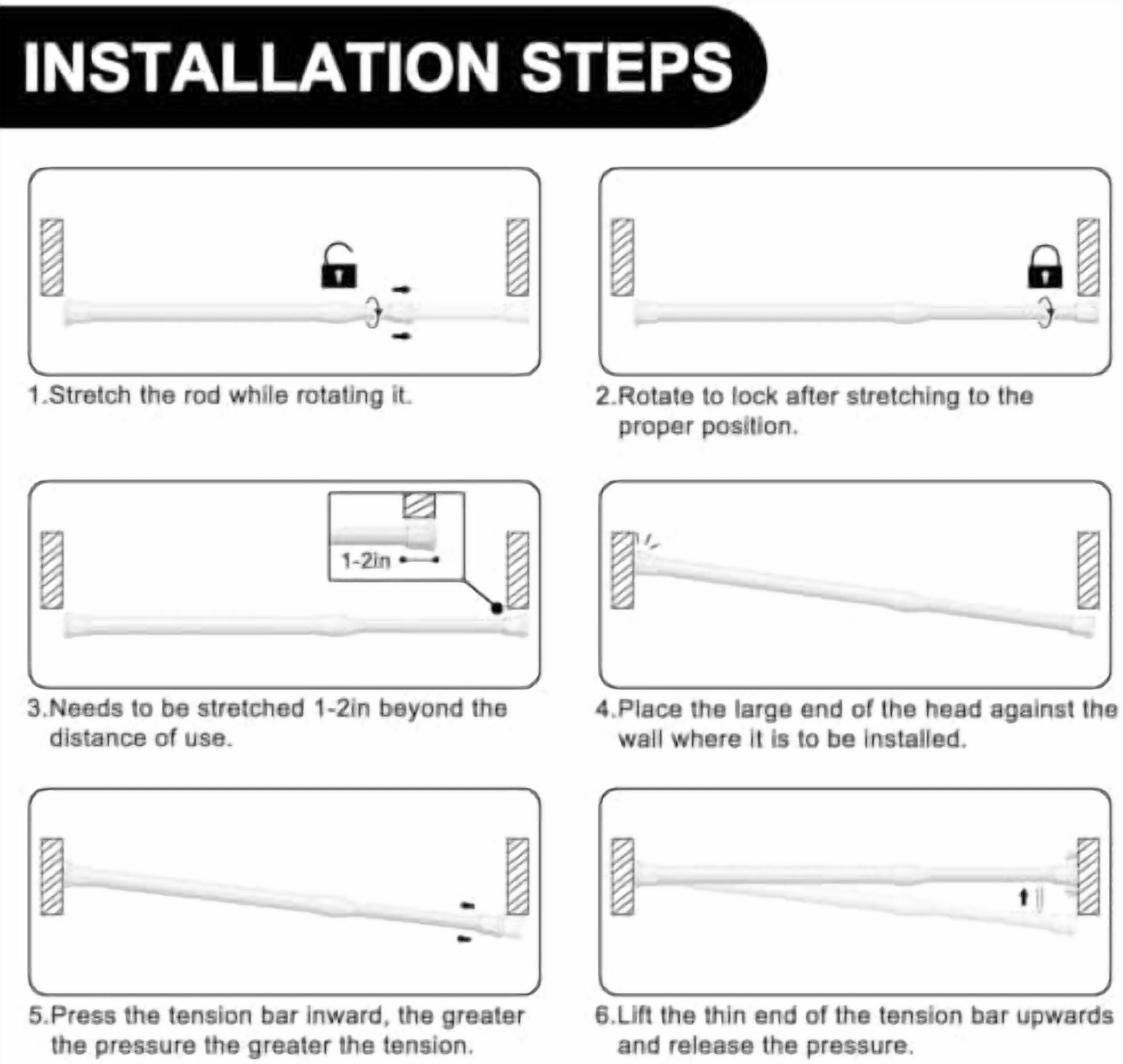 6 Pack Small Spring Tension Curtain Rod 12 to 20 Inch, Thin Tension Rod No Drill for Window Cupboard Closet, White