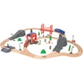 thumbnail image 1 of TOOKYLAND Fire Rescue Train Set - 70pcs - Battery Powered Train, Wooden Tracks, Vehicules, Figurines and more, Ages 3+, 1 of 9