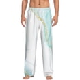 thumbnail image 2 of Lsque Gold Lines Marble Watercolor Print Men's Pajama Pants, Lounge Pant - Comfortable Home Wear,Elastic Waistband, Stylish Design-X-Large, 2 of 9