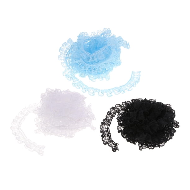 Cinta de encaje floral, aplique bordado, costura, manualidades, decoración de bodas negro blanco azul