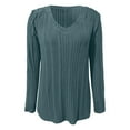thumbnail image 4 of GBSYEWXS Women Sweater V-Neck Long Sleeve Pullover Comfortable Solid Color Sweater Soft Blue, 4 of 5