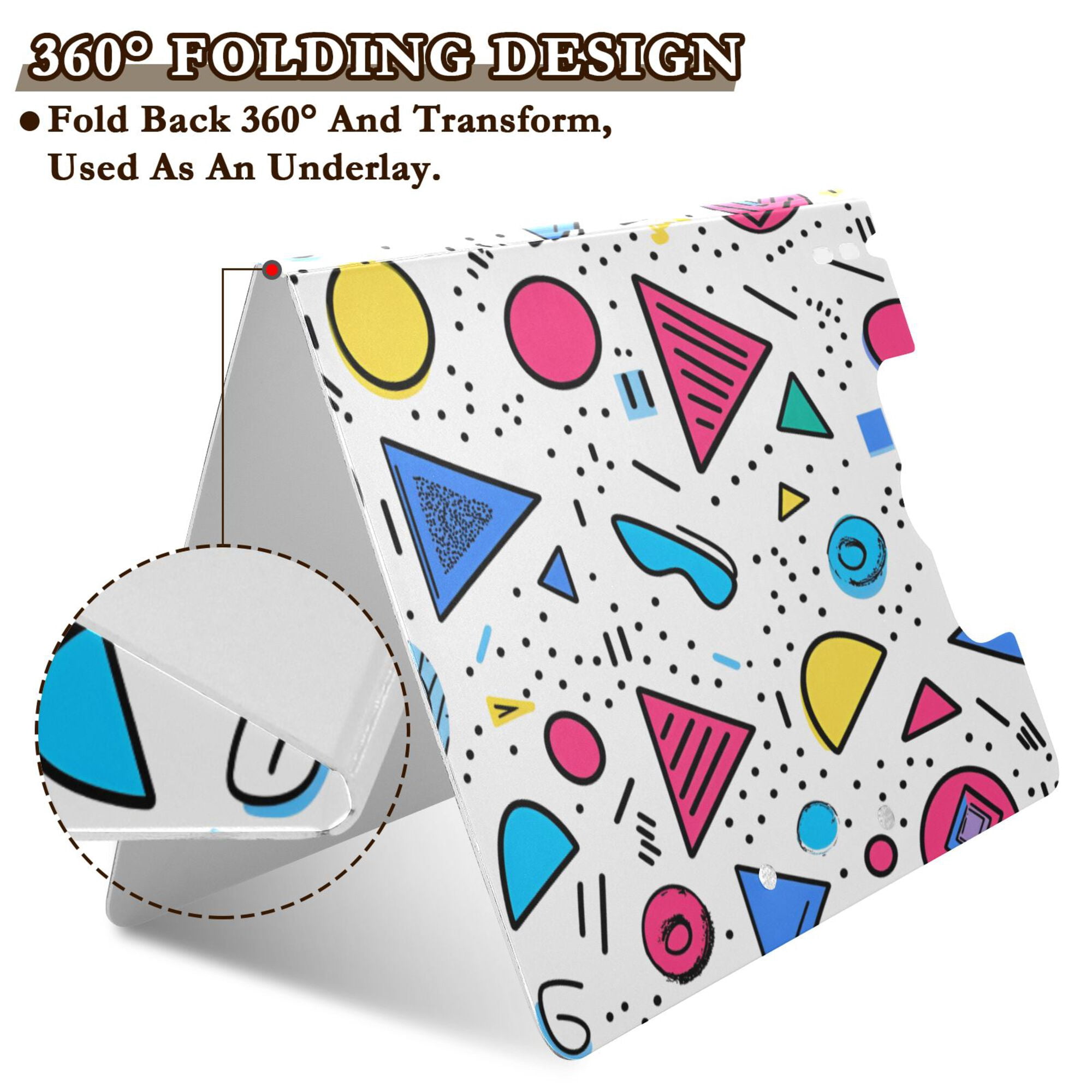 FORMRS A4 Clipboard Folder with Pen Holder Horizontal Foldable School Office Binder, Red Retro Pattern