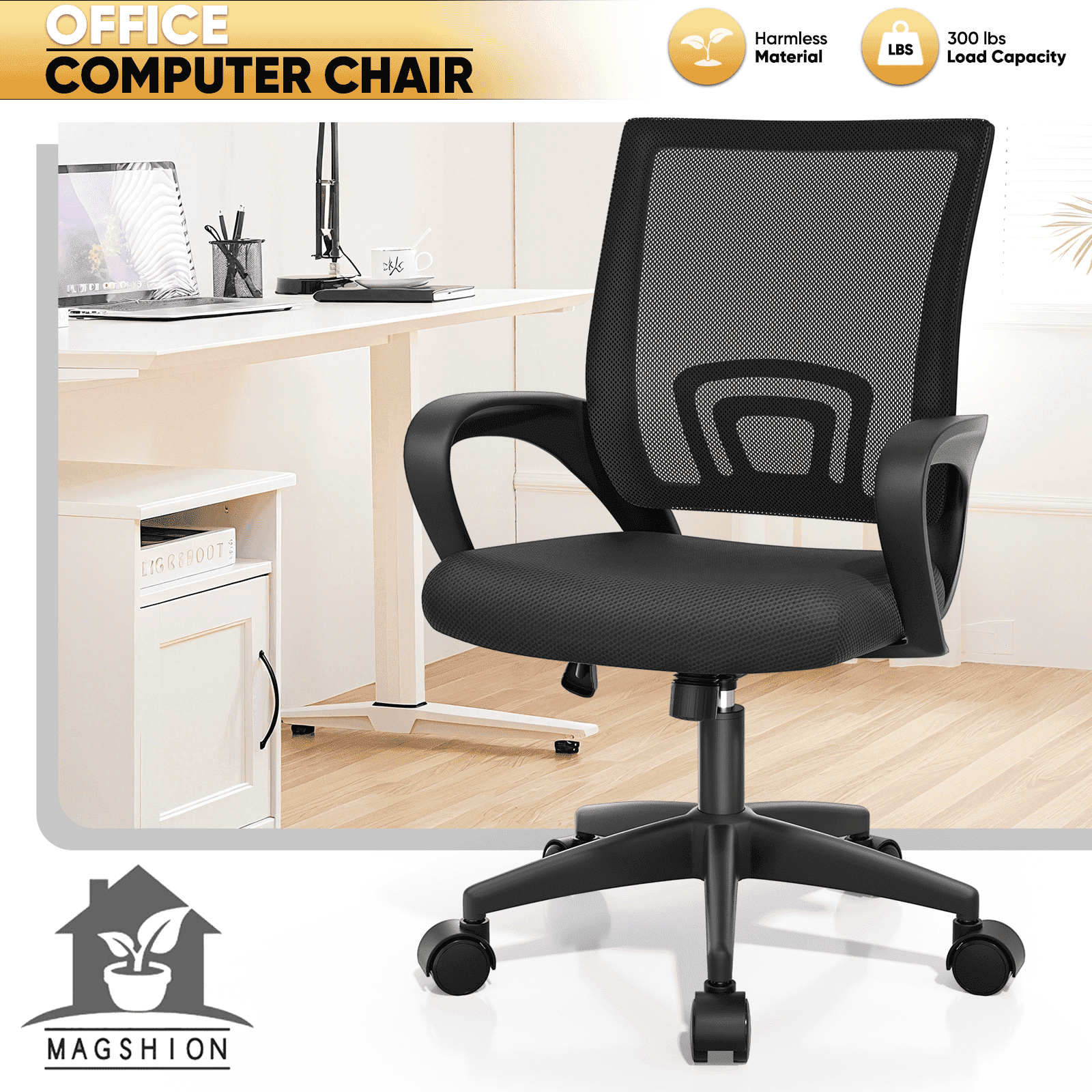 Furmax Ergonomic Mesh Office Chair, Mid Back, Lumbar Support