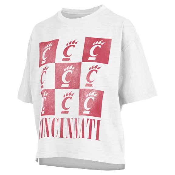 Women's Pressbox White Cincinnati Bearcats Motley Crew Andy Waist Length Oversized T-Shirt