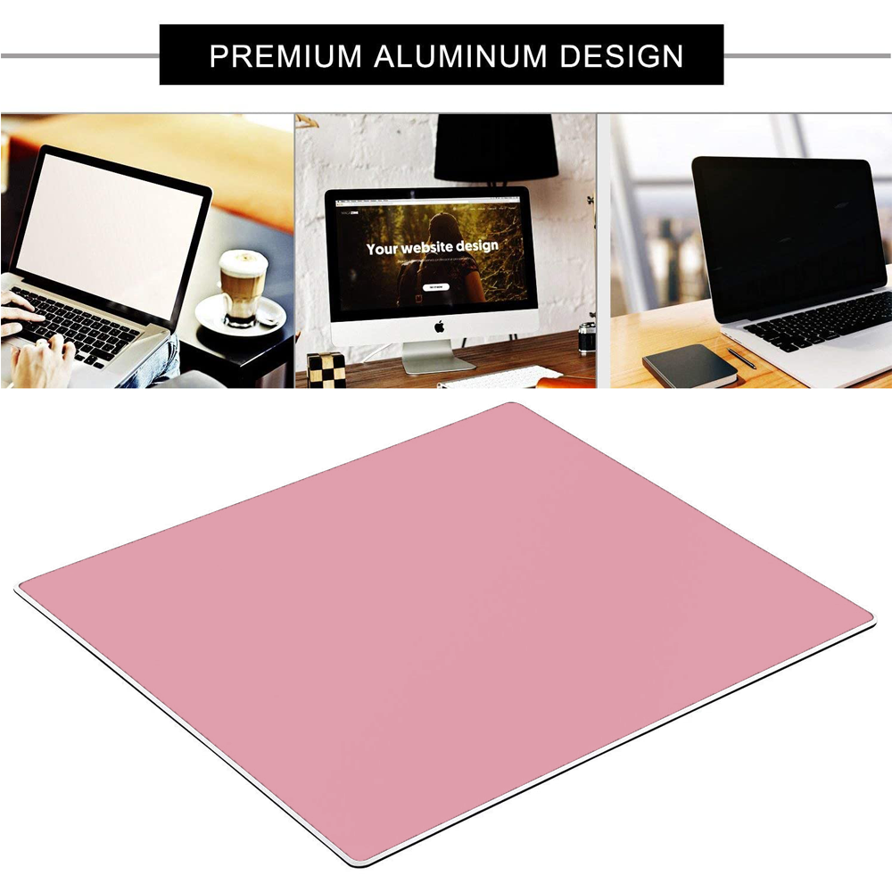 Aluminum Metal Mouse Pad Gaming Mouse Pad Aluminum Mouse Pad, Mouse Pad with A Smooth Precision Surface and Non-slip Rubber Base Rose gold - image 3 of 8