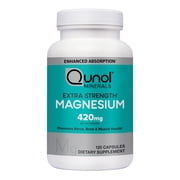 Qunol Magnesium Capsules 420mg, High Absorption Magnesium Supplement, Extra Strength, Bone and Muscle Health Supplement, 120 Count