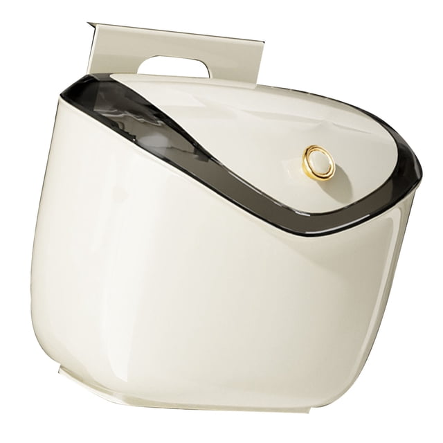 Plastic Hanging Trash Can with Lid, Wall Mounted Kitchen Compost Bin Small Garbage Can for Under Sink Bathroom Living Room