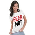 thumbnail image 4 of Fear Not Paint Splatter Christian Womens Slim Fit Graphic Tee Brisco Brands S, 4 of 5