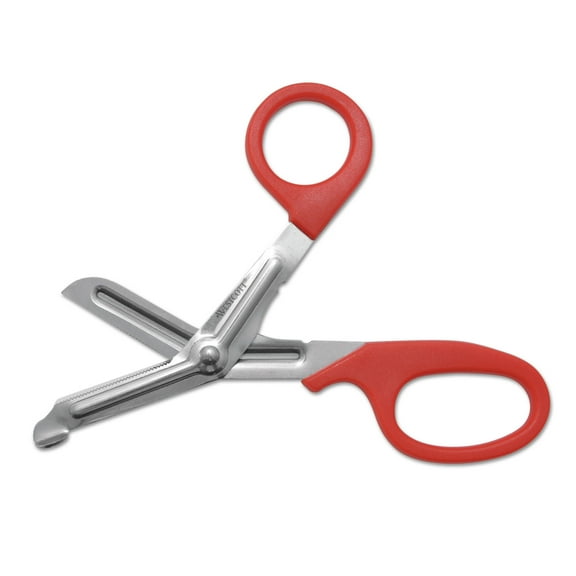 Acme Stainless Steel Office Snips, 7" Long, 1.75" Cut Length, Red Offset Handle