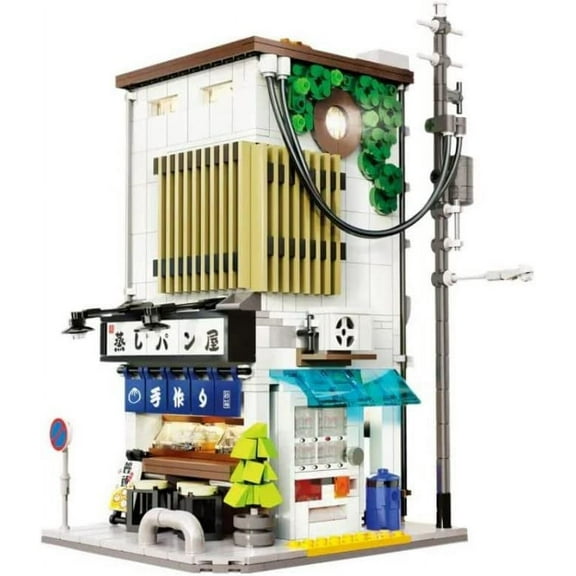 General Jim’s Toys & Bricks Japanese Steamed Bun House, Modular Building Blocks Set with Light Kit