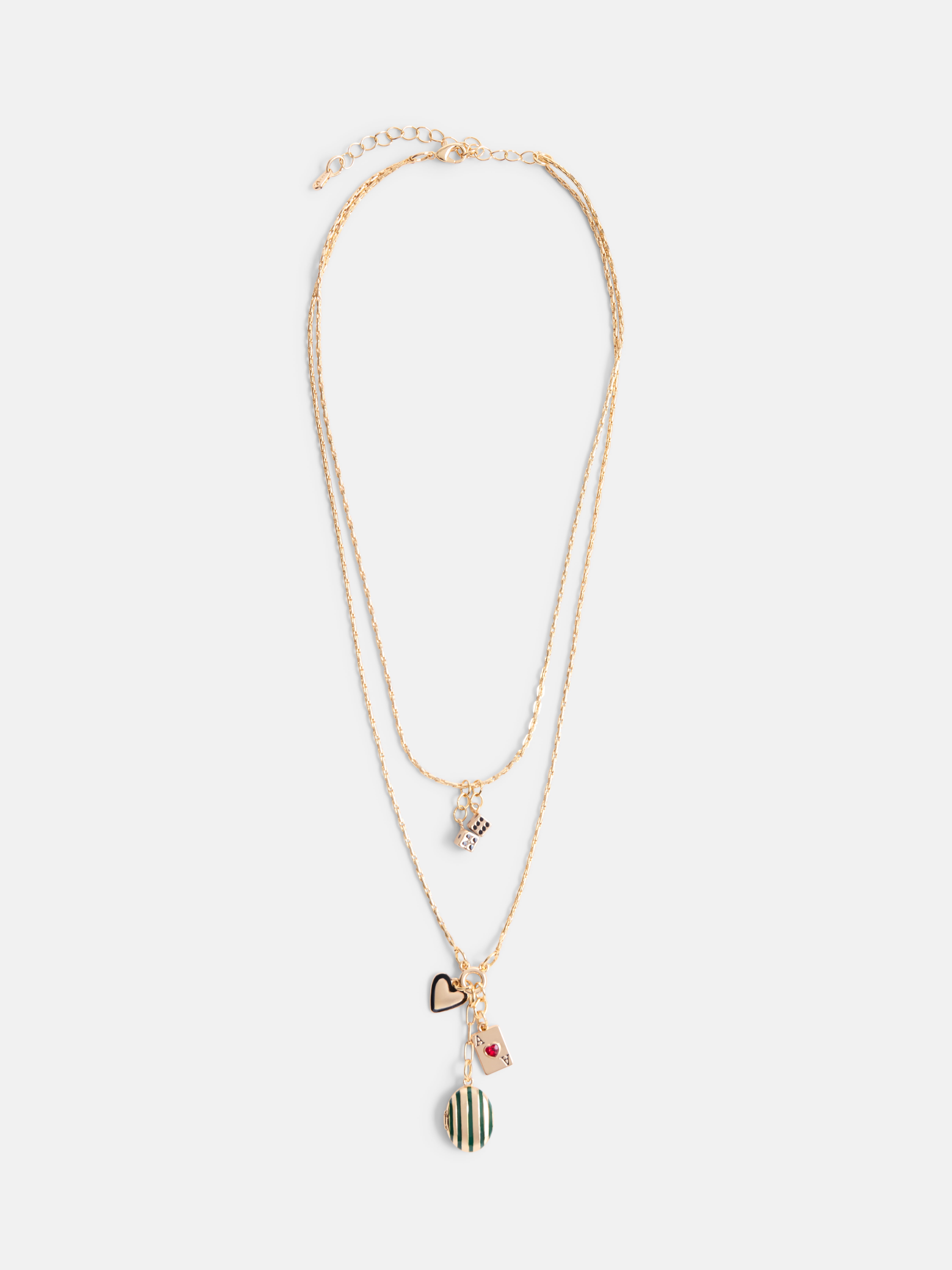 Free Assembly Women's Layered Locket Charm Necklace