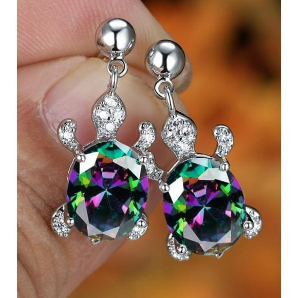 VOLALO 925 Sterling Silver Stud Earrings Birth Cubic Zircon Fashion Jewelry For Women