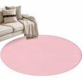thumbnail image 2 of Light Pink Round Rugs 3ft, Farmhouse Solid Pink Color Modern Art Non Slip Washable Rug Runner, Low Pile Indoor Floor Carpet Mat Bathroom Rugs for Living Room, Bedroom, Kids Room, 2 of 9