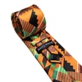 thumbnail image 3 of Barry.Wang Silk Ties for Men Designer Fun Green Necktie Clip Pocket Square Cufflinks Wedding Party Festival Orange 5PC, 3 of 5