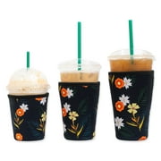Baxendale Reusable Neoprene Insulator Sleeve for Iced Coffee or Cold Beverage Cups (Vintage Floral, 3-pack, 16-32oz)