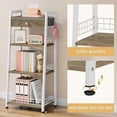 thumbnail image 7 of 4-Tier Ladder Shelf with Drawer, Bathroom Table Stand for Small Space, Standing Bathroom Shelves with Storage for Living Room Kitchen Bedroom, Organizer Shelf, White, 7 of 7