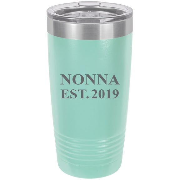 Nonna Established EST. 2019 Stainless Steel Engraved Insulated Tumbler 20 Oz Travel Coffee Mug, Teal