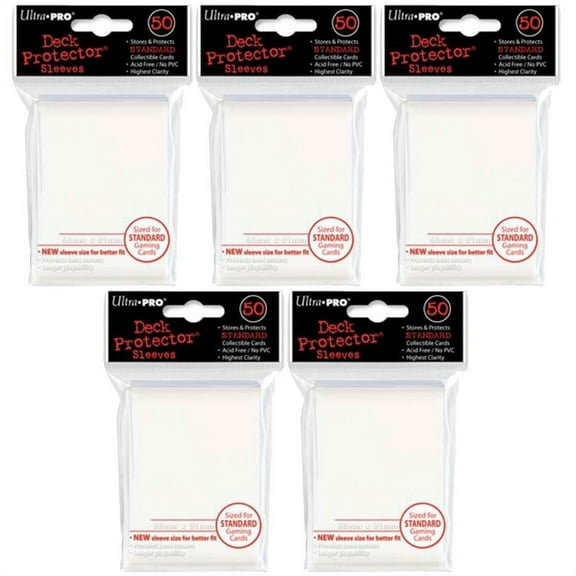 Trading Card Supplies - Ultra Pro DECK PROTECTORS - WHITE (Lot of 5 - 250 Sleeves Total)(Standard)