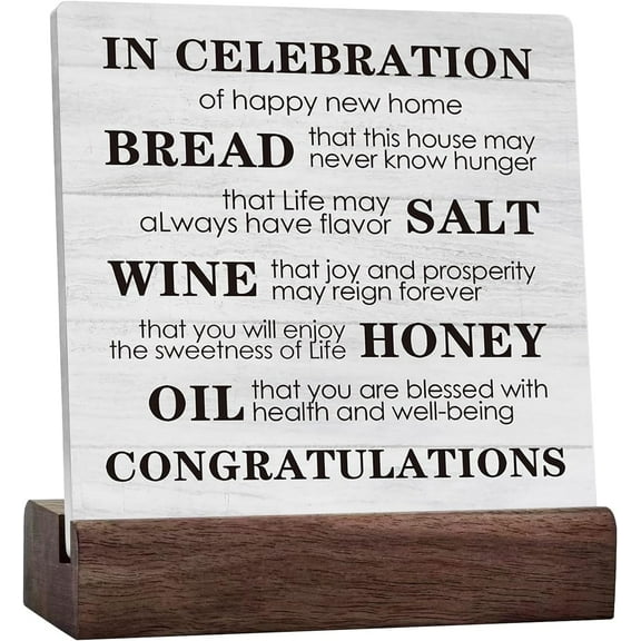New Home Housewarming Gifts For Happy New Home Ceramic Table Sign Office Desk Decor Motivational Wood Sign Decorative Rustic Farmhouse Decor
