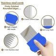 thumbnail image 4 of 16 Pieces Pet Comb, Dog Comb, Cat Comb, Lice Comb for Dogs Cats Round Head Stainless Steel Flea Comb for Float Hair Removal Dandruff, Hair Stain(Blue+Pink), 4 of 7