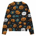 thumbnail image 5 of JIAYUE Halloween Cardigan for Women Loose Graphic Print Crew Neck Knit Sweater Long Sleeve Button Front Tops For Casual Holiday, 5 of 5
