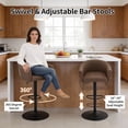 thumbnail image 5 of FIRAVOE Bar Stools with Back Set of 4 (19.7" Large Base) Swivel Counter Height Bar Stools (3.1" Thick Upholstered Seat) Adjustable Faux Leather Barstools Bar Chairs for Kitchen Island, Coffee Brown, 5 of 10