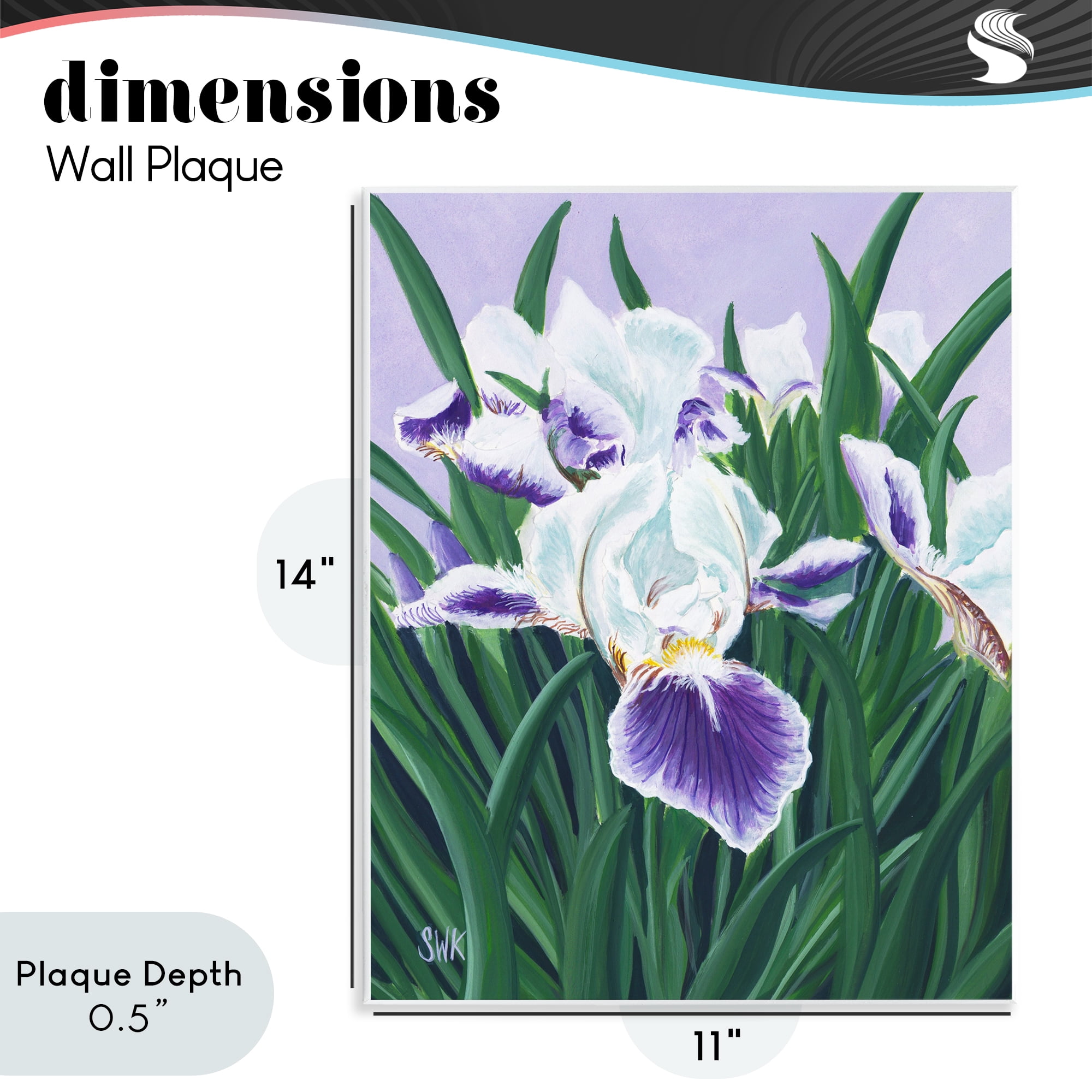 Stupell Industries Purple & White Irises Wall Plaque Art, design by Sarah Waldron Kimball
