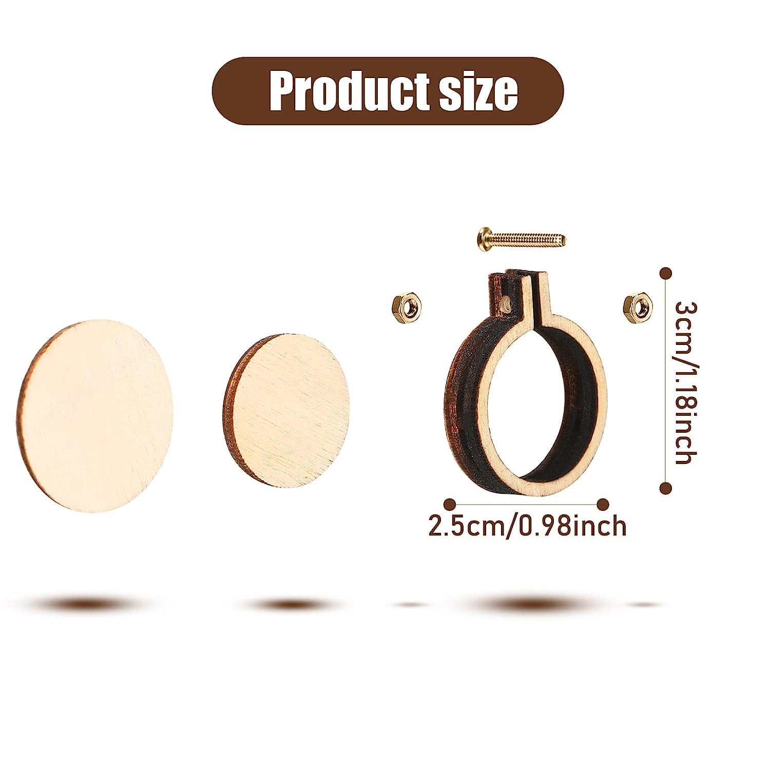 小さい玉の二重輪飾り Holzlrgus Mini Embroidery Hoop, Wooden Round Stitch Frame