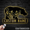 thumbnail image 3 of Craftnamesign Pumpkin Bat Halloween Metal Wall Art Led Light, Halloween Sign, Halloween Gifts, 3 of 5