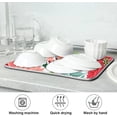 thumbnail image 7 of Dish Drying Mat for Kitchen Counter, Pink Red Poinsettia Christmas Flowers Microfiber Kitchen Dish Mat Super Absorbent Dish Drainer Mat Heat-resistant Kitchen Counter Mat, 18x24 Inch, 7 of 7