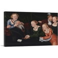 thumbnail image 1 of ARTCANVAS Old Man Beguiled By Courtesans Canvas Art Print by Lucas Cranach the Elder - Size: 18" x 12" (1.50" Deep), 1 of 9