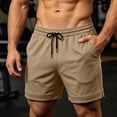 thumbnail image 5 of EOYWHK Mens Active Shorts Quick Dry Elastic Waist Drawstring Workout Shorts for Men Soft Lightweight Breathable Wear Daily Wear Outdoor Khaki, Size XXL, 5 of 9