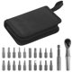 thumbnail image 2 of 22 in 1 Mini Ratchet Set, Multifunctional Mini Socket Ratchet Wrench Set, Anti-Slip Right Angle Screwdriver with 20 Bits and Storage Case for Auto Repairing and Household, 2 of 6