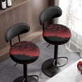 thumbnail image 2 of SEANATIVE Halloween Red Bats Round Stool Cover Stretch Round 14-16 Inch Bar Chair Cover Set of 2 Home Decor Kitchen Accessories Chairs Cover Size L Round Barstool Set, 2 of 7