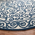 thumbnail image 4 of Safavieh Chelsea Aragon Oriental Wool Area Rug, Ivory/Dark Blue, 7'6" x 9'6" Oval, 4 of 12
