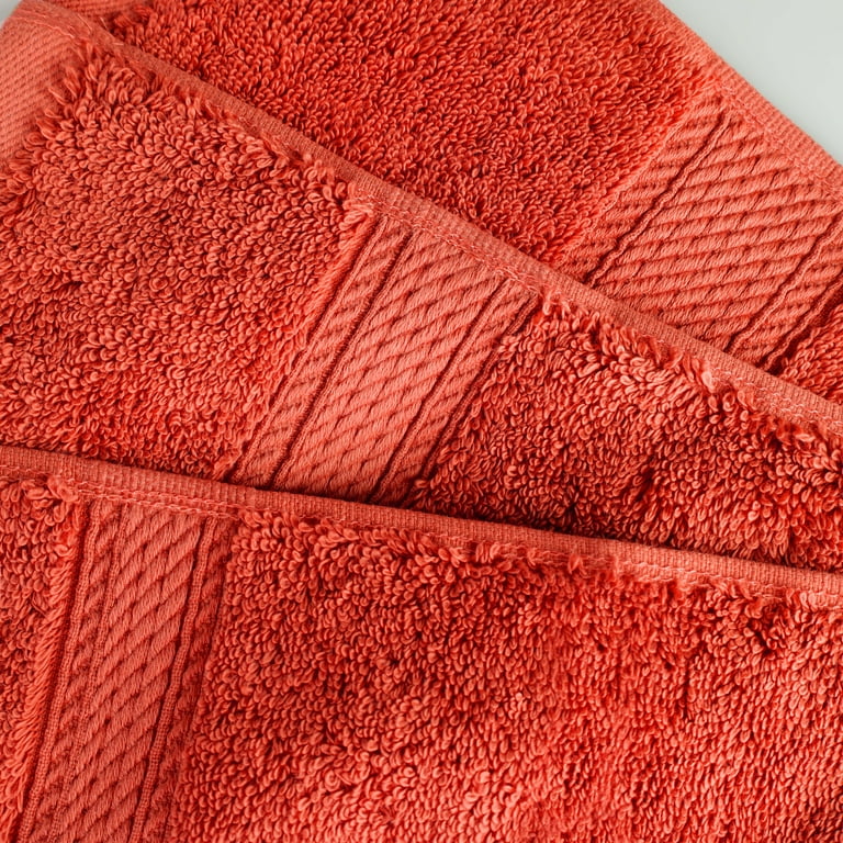 BNM Egyptian Cotton Luxury 800 GSM Bath Towel Set of 4, Coral