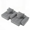 thumbnail image 5 of Modern Minimalist Chenille Fabric Sectional Sofa 113cm with 2 Chaise Lounge and 2 Armrests, 5 of 21