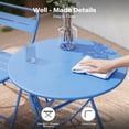thumbnail image 2 of KAMEROUT 3-Piece Outdoor Bistro Sets with Table and 2 Chairs, Blue, 2 of 7