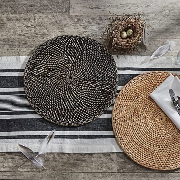 Black Rattan Charger Set of 4
