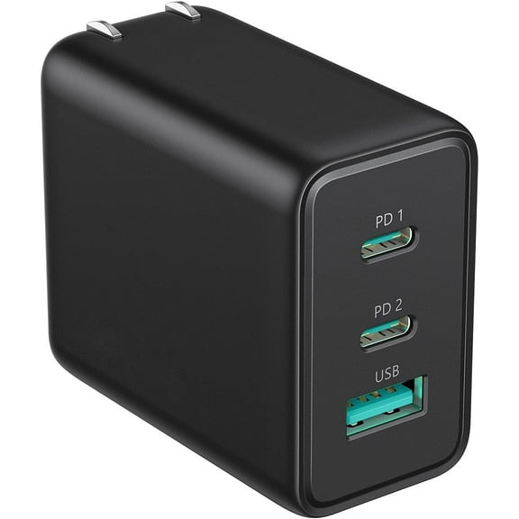 VUOHOEG 65W GaN PD 3.0 USB C Type C Foldable Fast Adapter with 3-Port USB Wall Charger