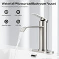 thumbnail image 2 of Bathroom Faucet 1 Hole, Brushed Nickel Bathroom Sink Faucet with  Pop-up Drain  Lines and Deck, Modern Waterfall Bathroom Faucets Single Handle, JJL-MP-7001BN, 2 of 9