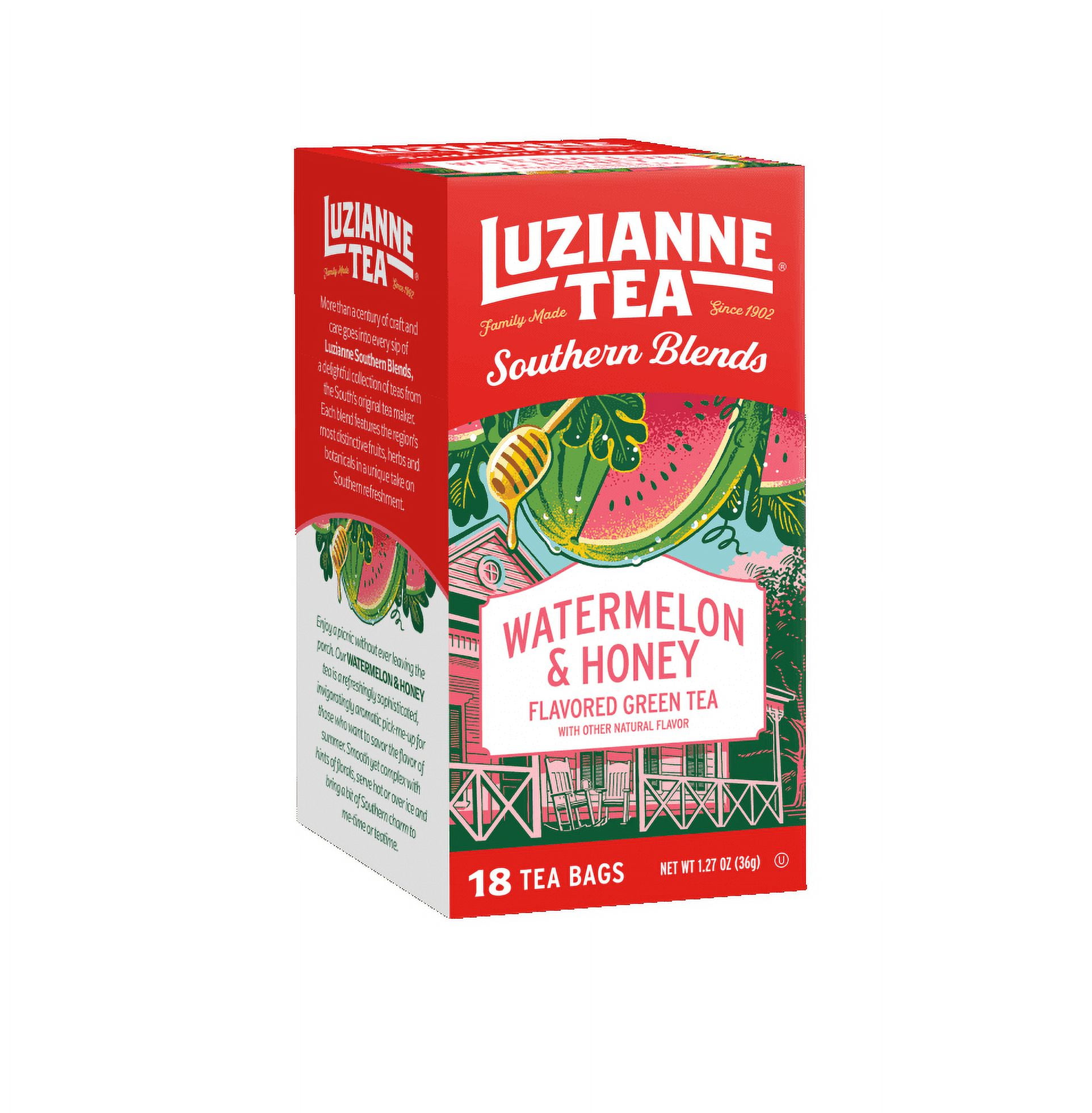 Luzianne Mint Rose Blossom Flavored Green Tea 18 Count, Refreshing