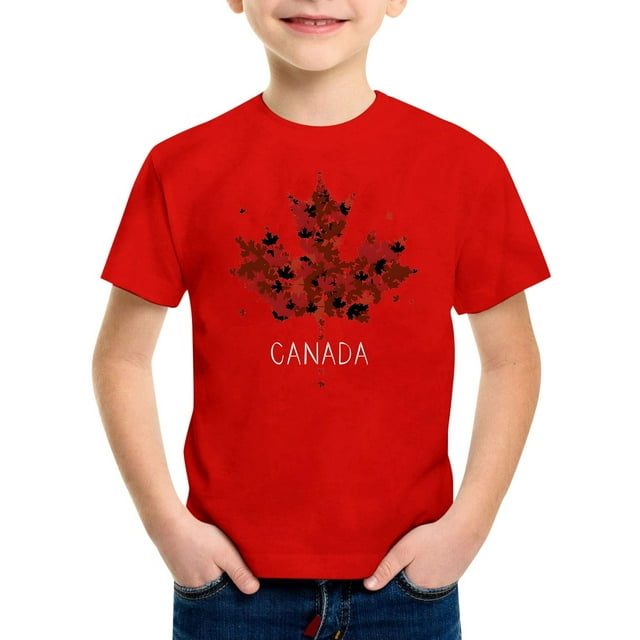 T-shirts Garçons Hauts d'Été Enfants Manches Courtes Col Rond Imprimé Ample Couleur Unie T-Shirts Basiques Enfant 6-7 T