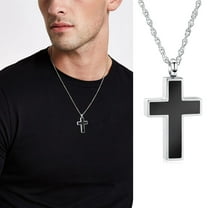Cremation Cross Necklace for Ashes Stainless Steel Cross Urn Pendant Ashes Holder Memorial Jewelry