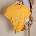 thumbnail image 5 of Women Summer Tops Womens Spring Summer Printed Short Sleeve O Neck T Shirt Top Tunic Women Exercise Tees Womens Athletic Long Sleeve Shirt Light Weight Long Tees Western Yoga V Neck Tee Yellow XL, 5 of 5