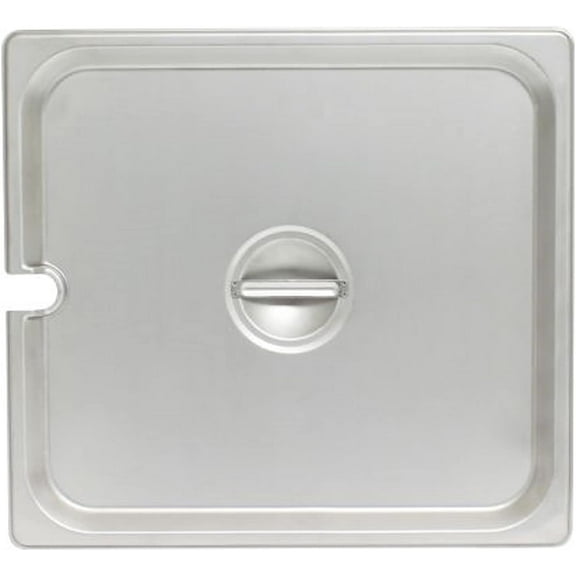 TrueCraftware- Half Size Slotted Stainless Steel Anti-Jamming Steam Pan Cover 24 Gauge- Notched Anti-Jam Steam Table Pan Lid Catering Metal Food Pan Cover for Restaurant Events Catering