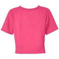 thumbnail image 5 of Glisme Tops For Women Short Sleeve Crop Tops Solid Color Round Neck Relax Fit T Shirt Trend Clothes Hot Pink 2Xl, 5 of 5