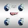 thumbnail image 2 of 5 Inch SS Solid Poly Caster Set with Delrin Bearings 4 Brakes 2 Swivel Locks SCC, 2 of 2