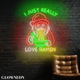 thumbnail image 2 of Glowneon I Just Really Love Ramen Led Sign, Christmas Santa Ramen Art, 2 of 5