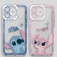 thumbnail image 4 of Funda de teléfono de dibujos animados de Disney Stitch para Apple iPhone 13 14 16 Pro Max XS SE XR 15 11 Pro 12 Mini X 8 Plus, funda suave transparente, 4 of 5